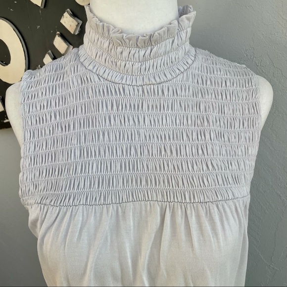 NWOT Smocked Mock-Neck Tank - Picture 2 of 10